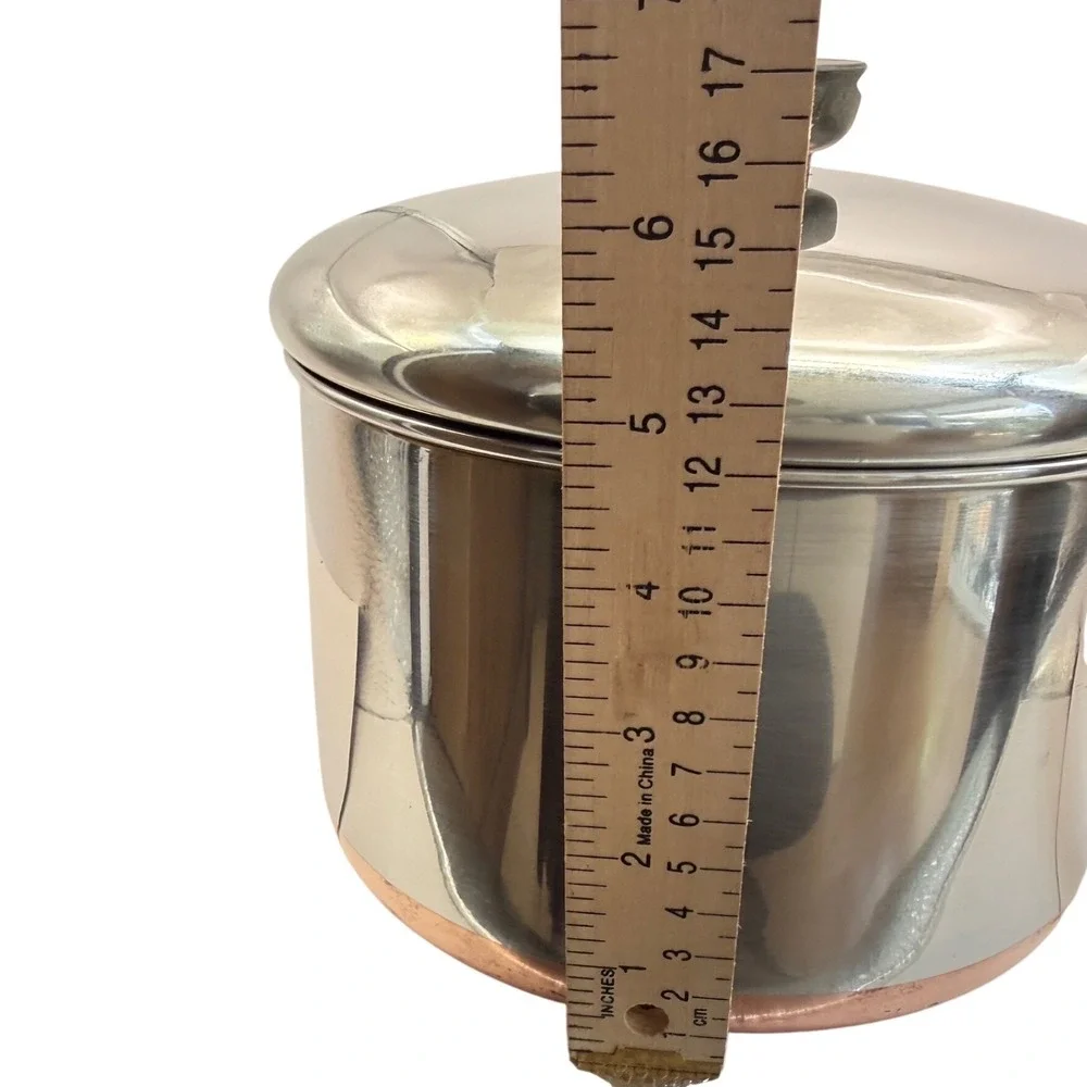 Revere Ware Copper Bottom 3 Qt Saucepan w Lid Clinton IL Vintage USA - Picture 13 of 13